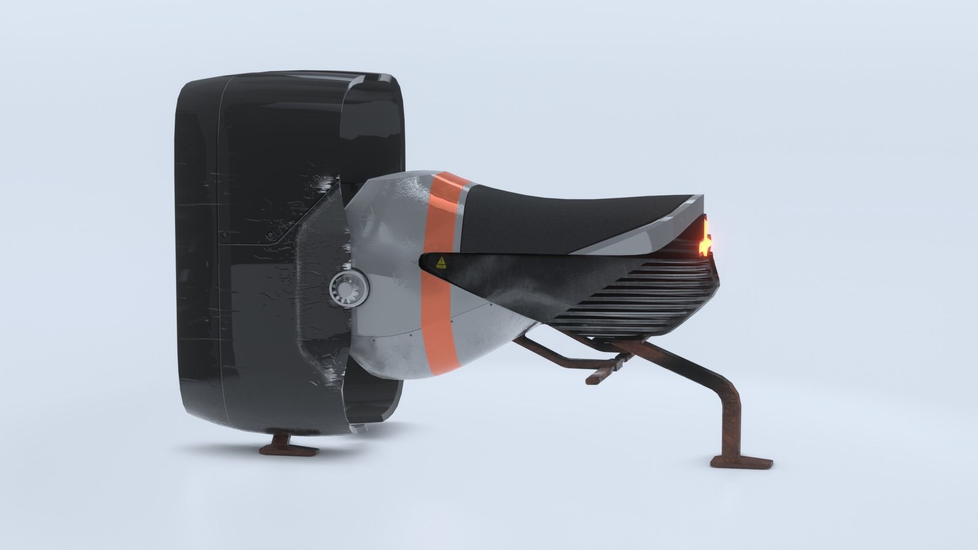 Space race bike futuristic scifi spaceship low poly 3D Low-poly 3D model_20