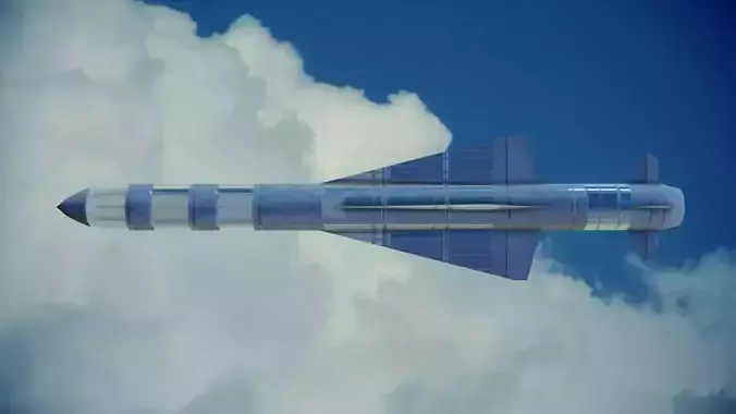 Missile rocket flying in sky