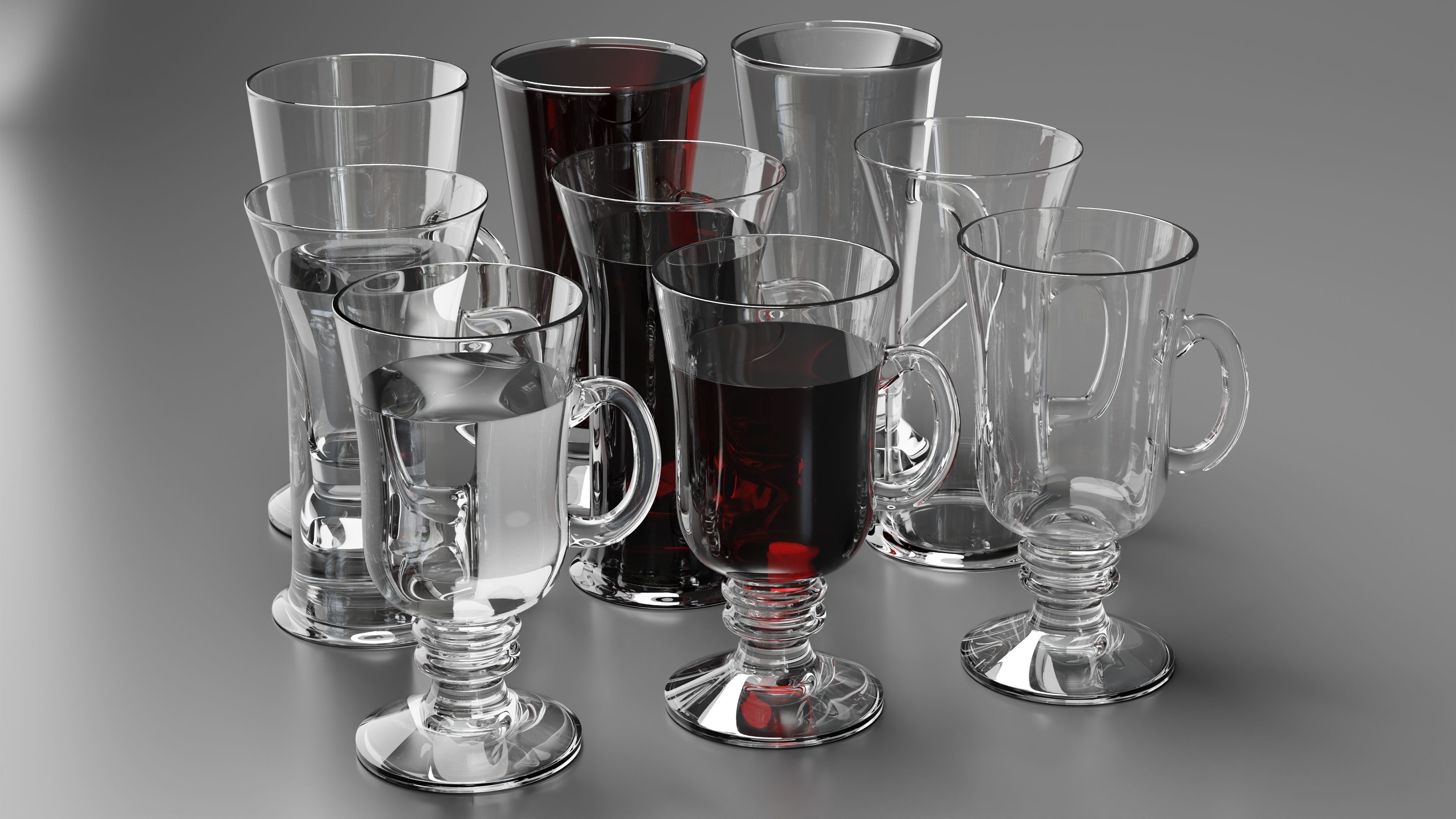 Irish Coffee Mugs set 3D Model Collection_7
