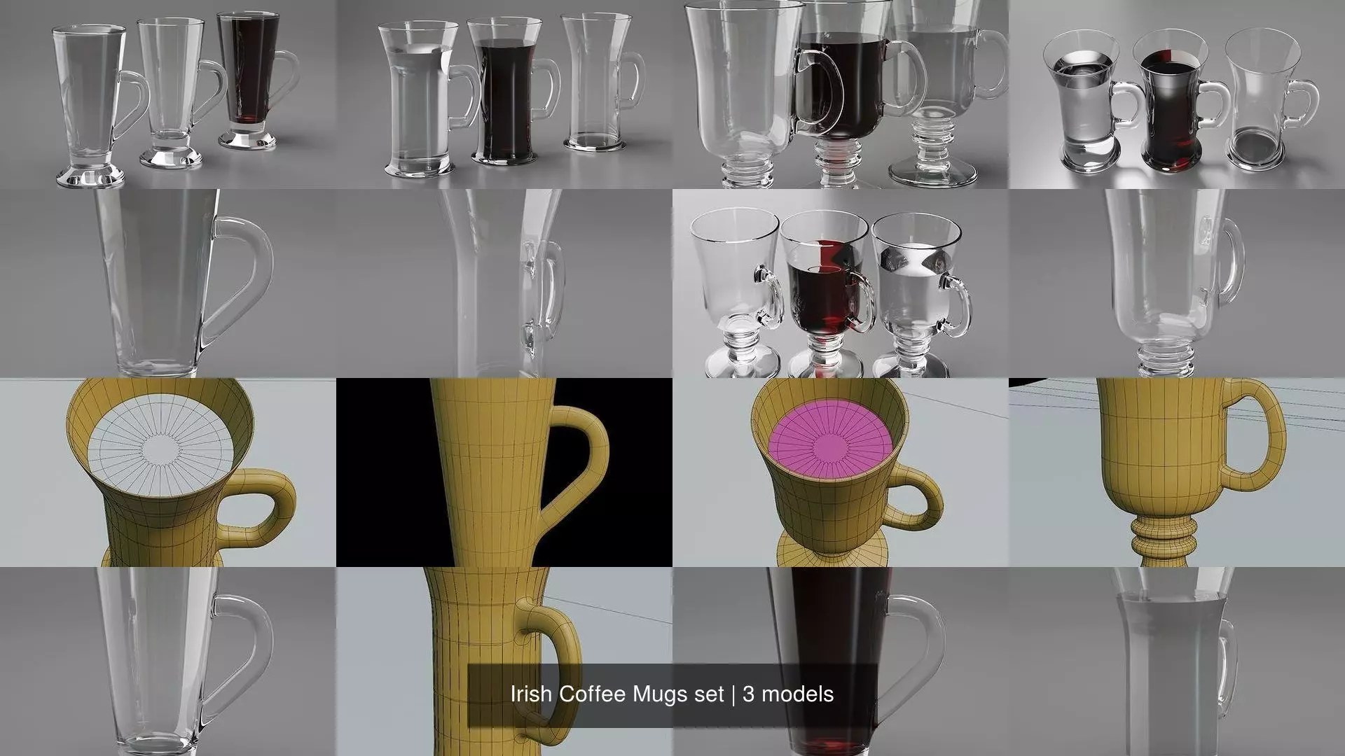 Irish Coffee Mugs set 3D Model Collection_0