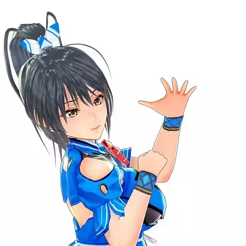 Sexy Anime Girl in Underwear 3D model