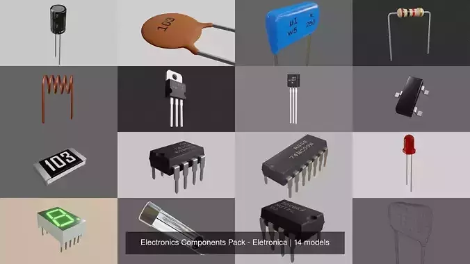 Electronics Components Pack - Eletronica 3D Model Collection