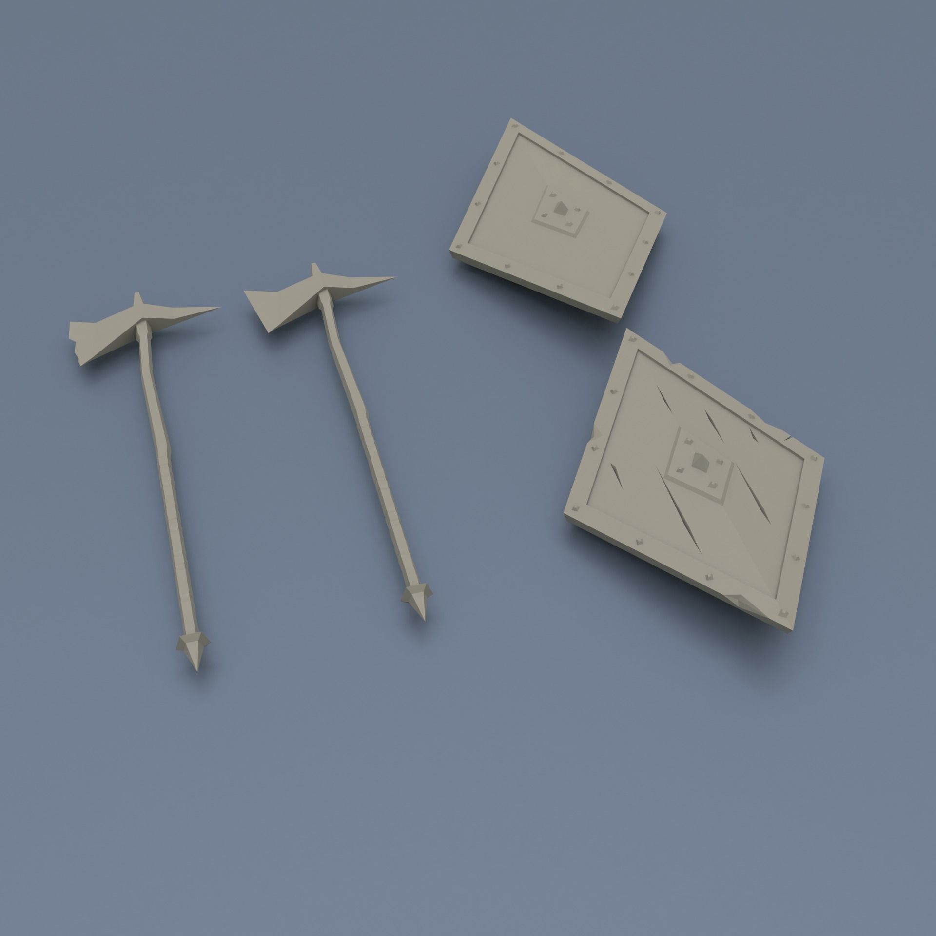 Low poly weapon pack contains stylized models for casual games Low-poly 3D model_9