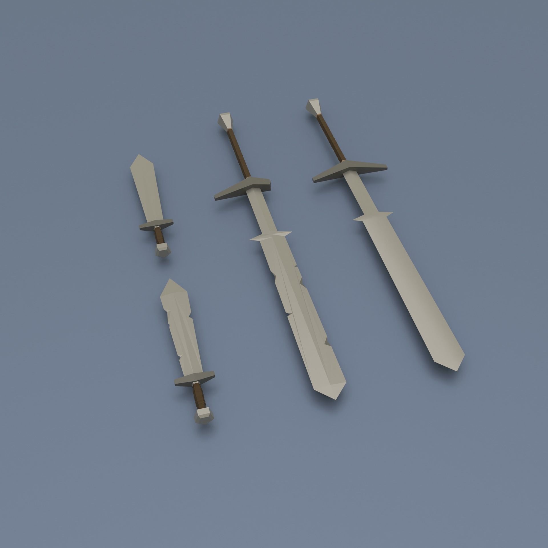 Low poly weapon pack contains stylized models for casual games Low-poly 3D model_16