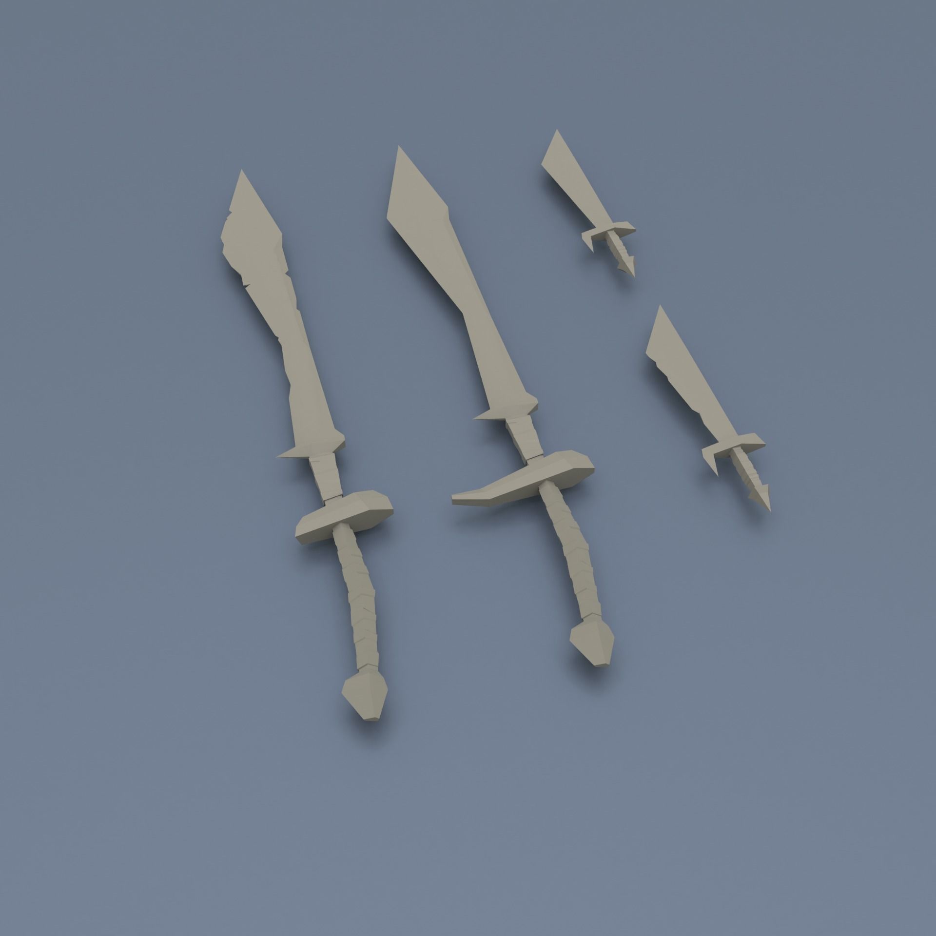 Low poly weapon pack contains stylized models for casual games Low-poly 3D model_7