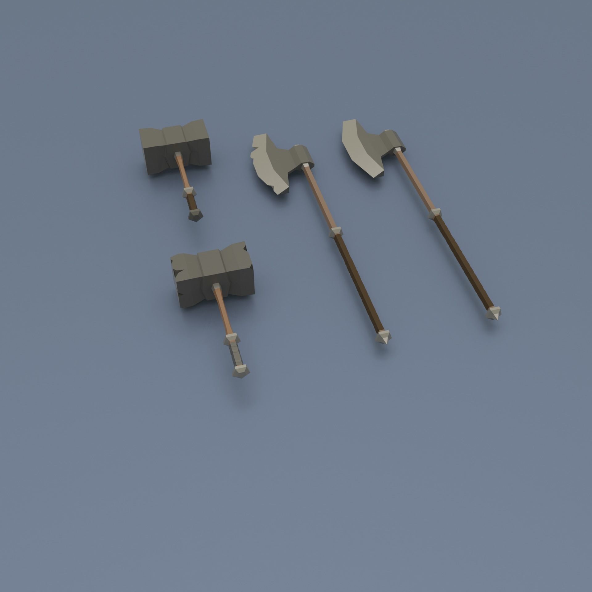 Low poly weapon pack contains stylized models for casual games Low-poly 3D model_14