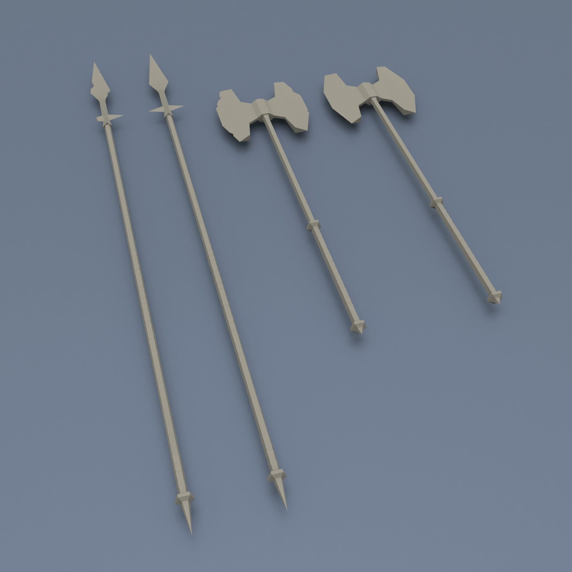Low poly weapon pack contains stylized models for casual games Low-poly 3D model_11