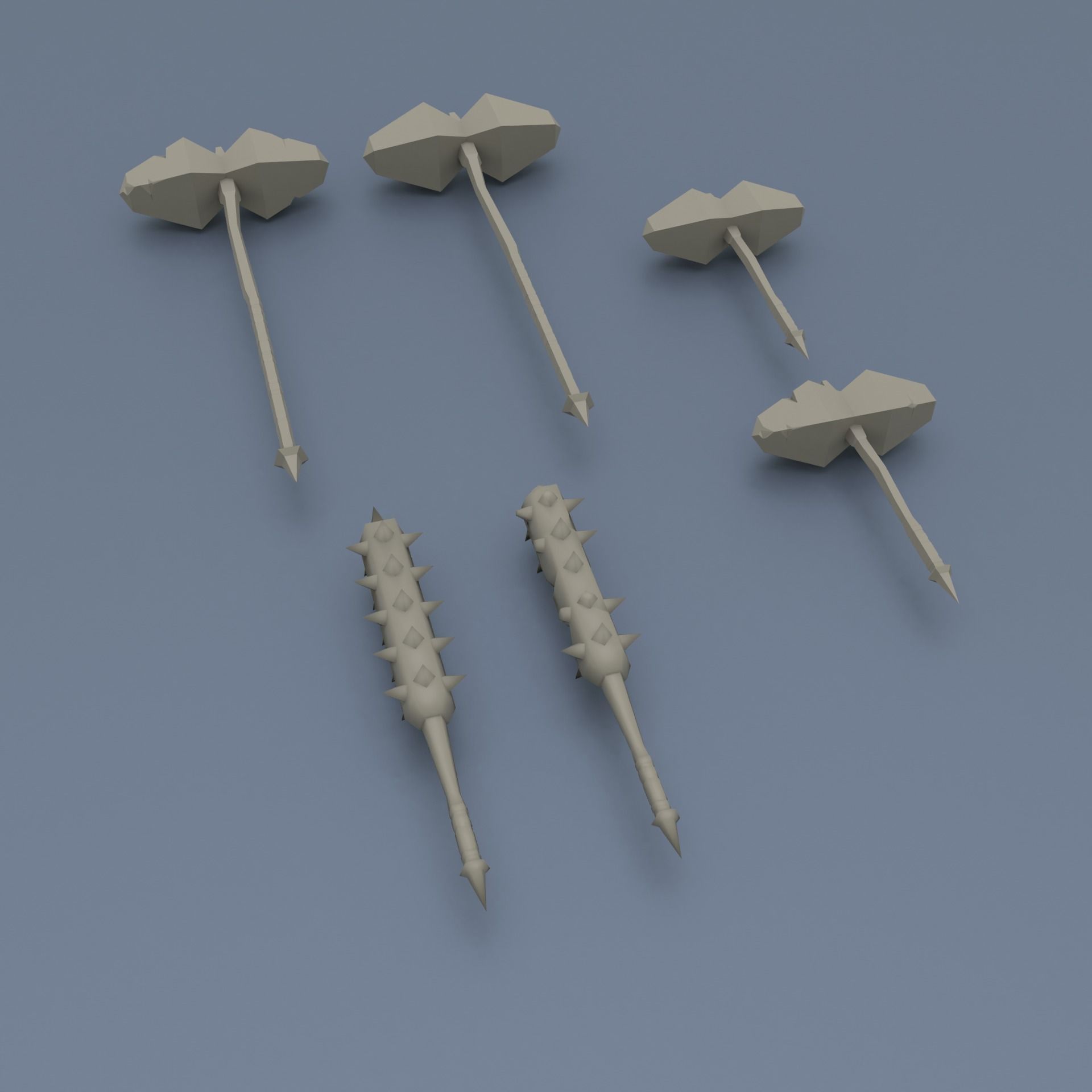 Low poly weapon pack contains stylized models for casual games Low-poly 3D model_5