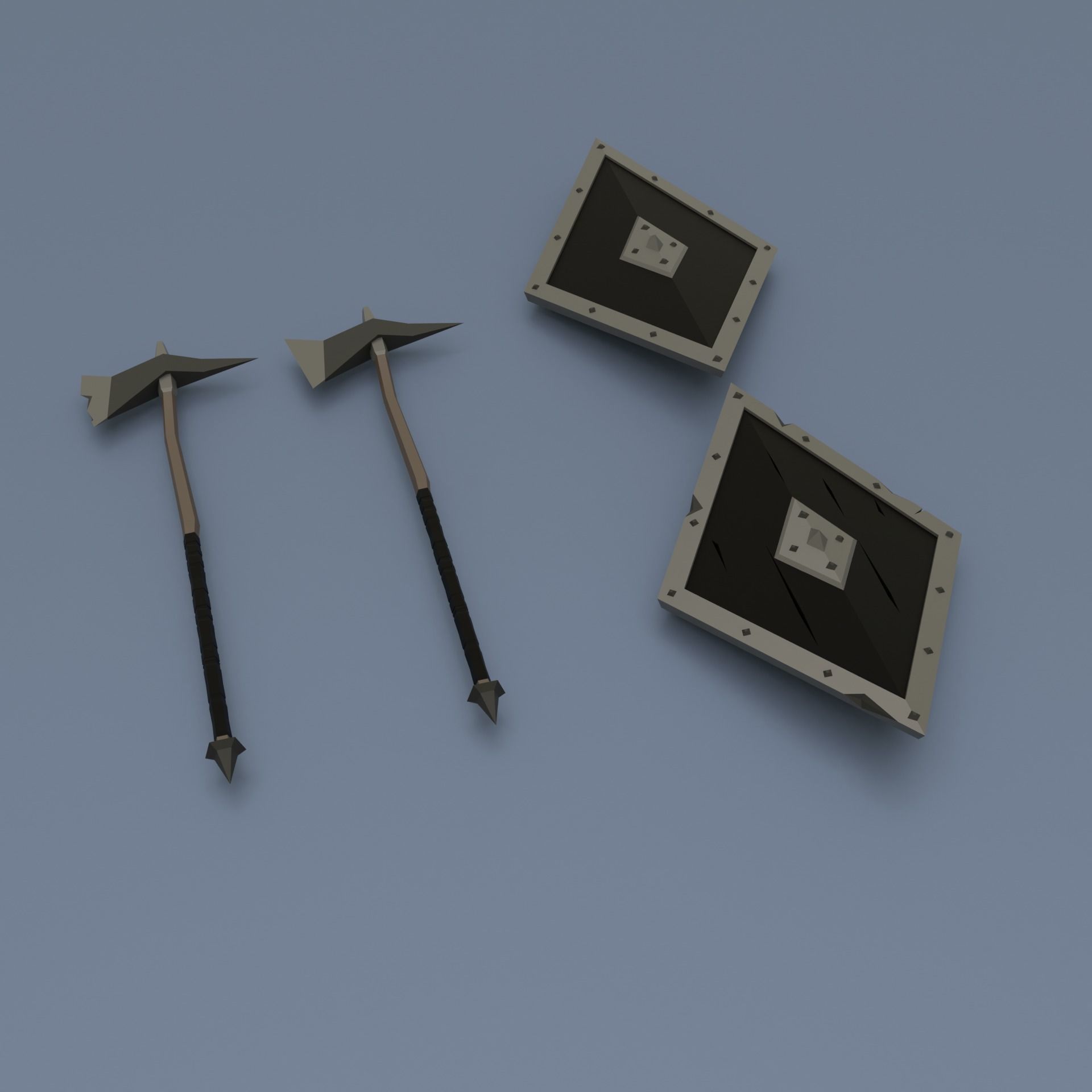 Low poly weapon pack contains stylized models for casual games Low-poly 3D model_8