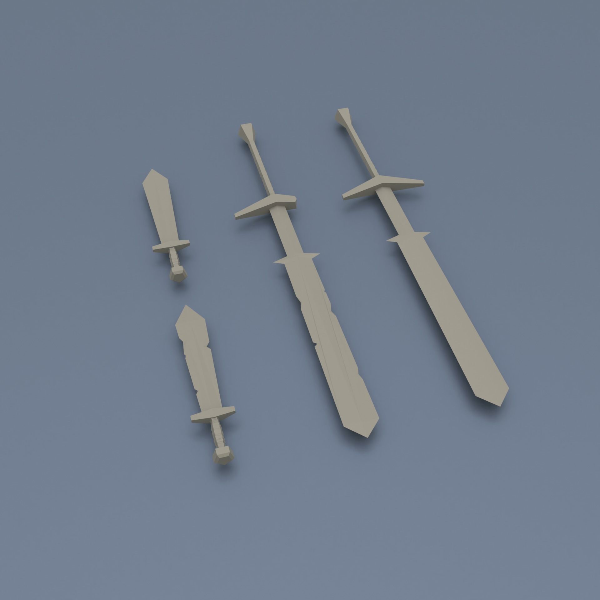 Low poly weapon pack contains stylized models for casual games Low-poly 3D model_17