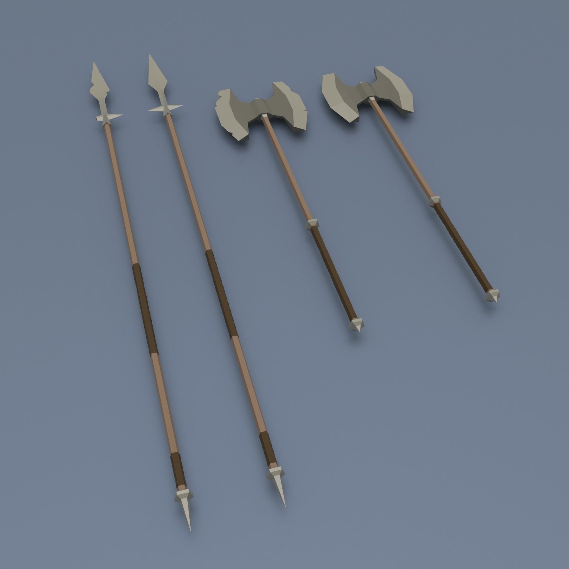 Low poly weapon pack contains stylized models for casual games Low-poly 3D model_10