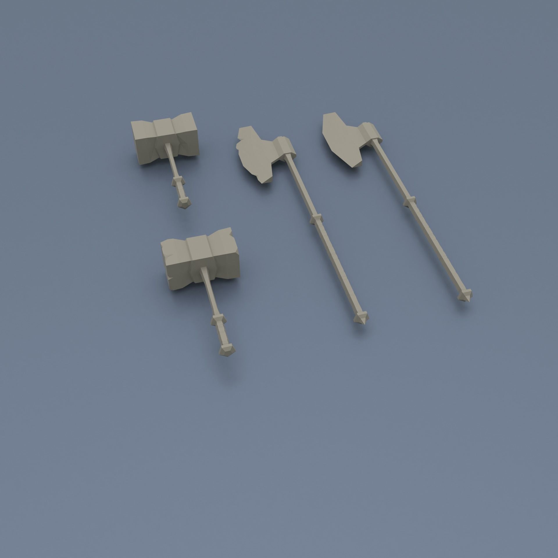 Low poly weapon pack contains stylized models for casual games Low-poly 3D model_15