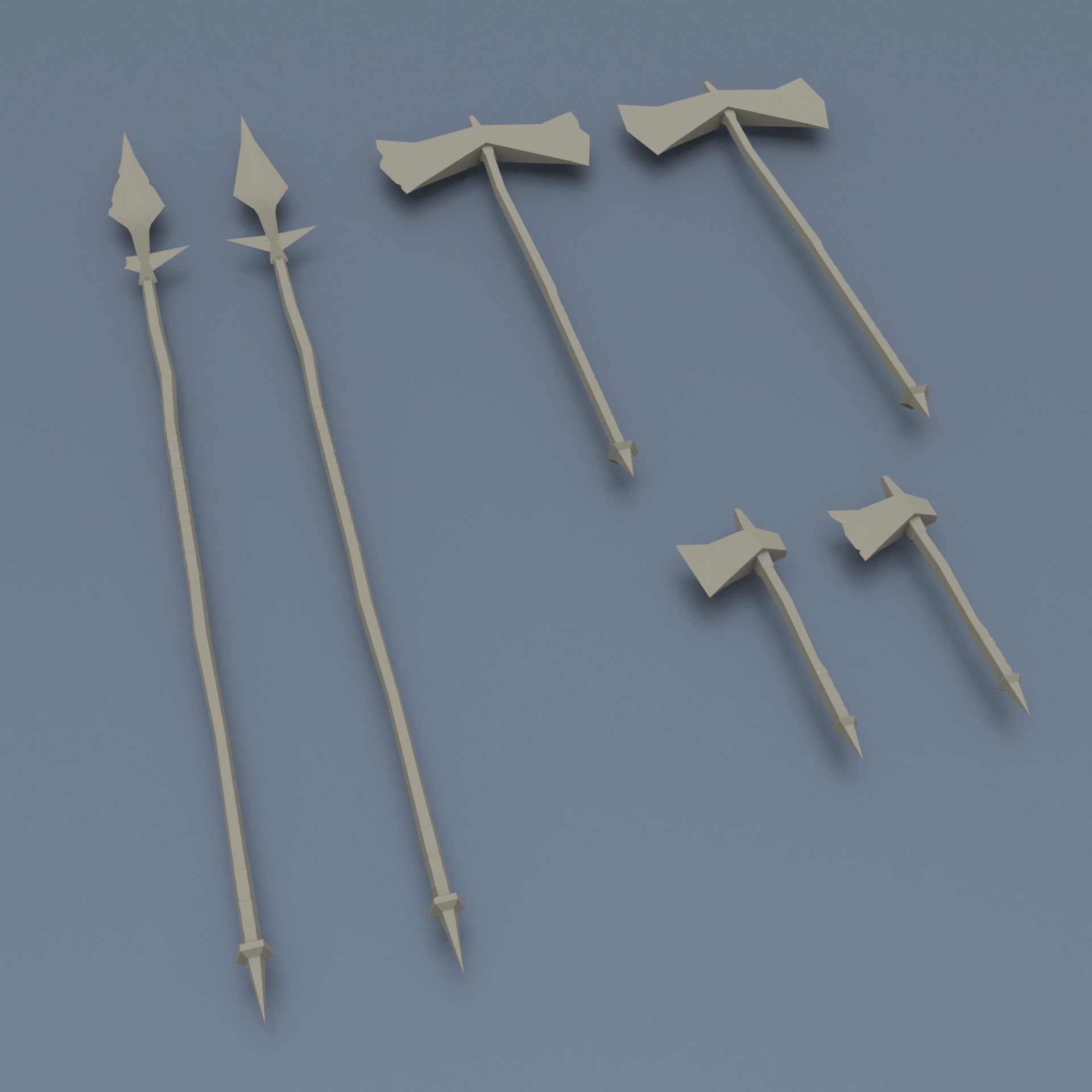 Low poly weapon pack contains stylized models for casual games Low-poly 3D model_3