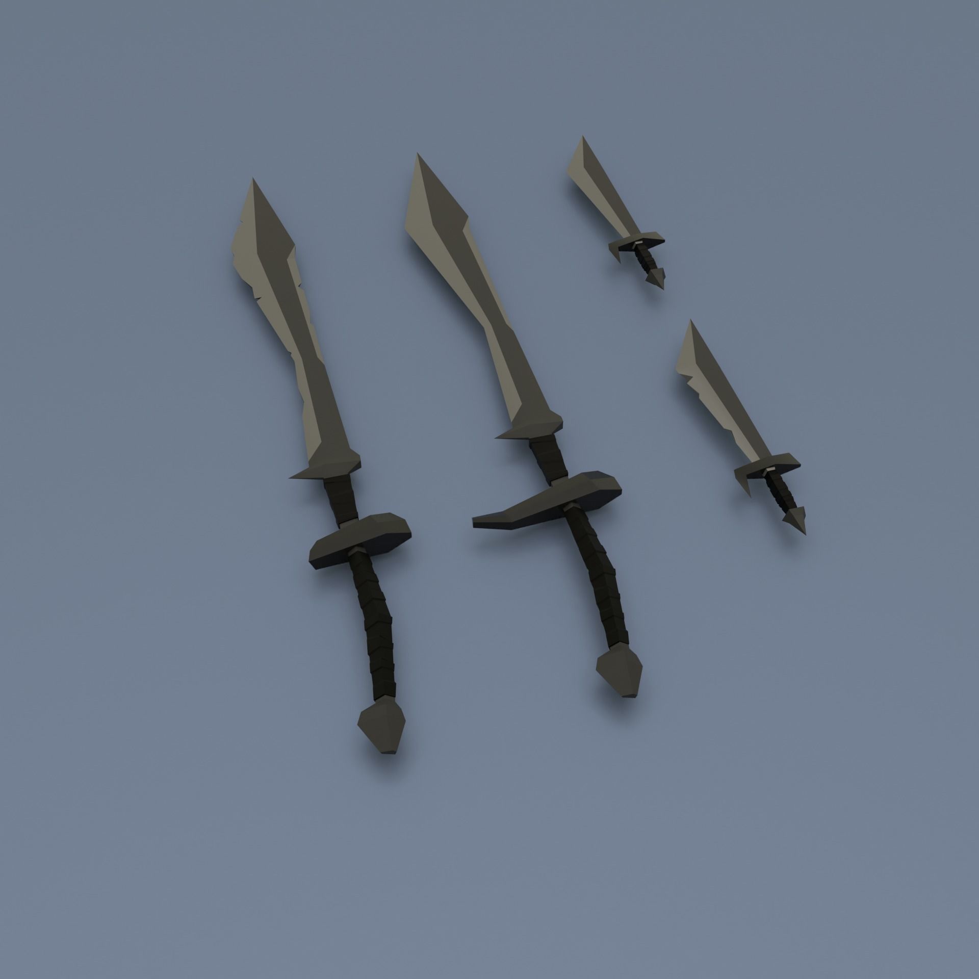 Low poly weapon pack contains stylized models for casual games Low-poly 3D model_6