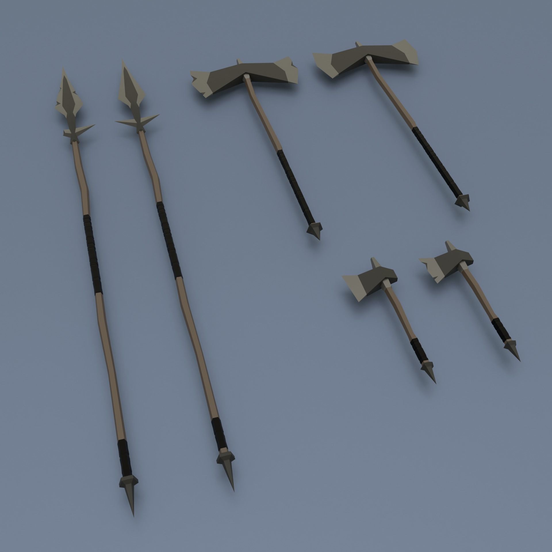 Low poly weapon pack contains stylized models for casual games Low-poly 3D model_2