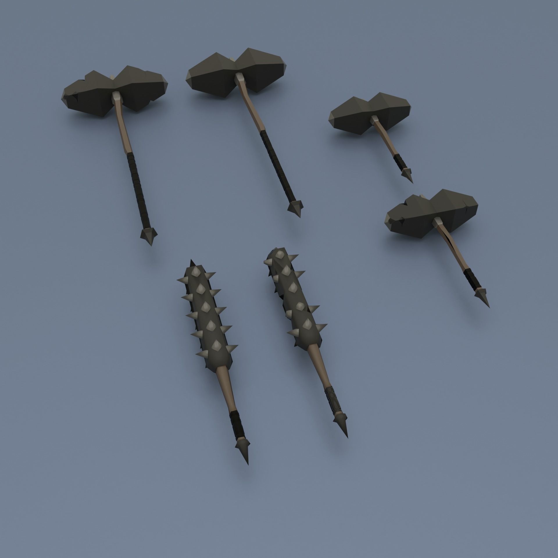 Low poly weapon pack contains stylized models for casual games Low-poly 3D model_4