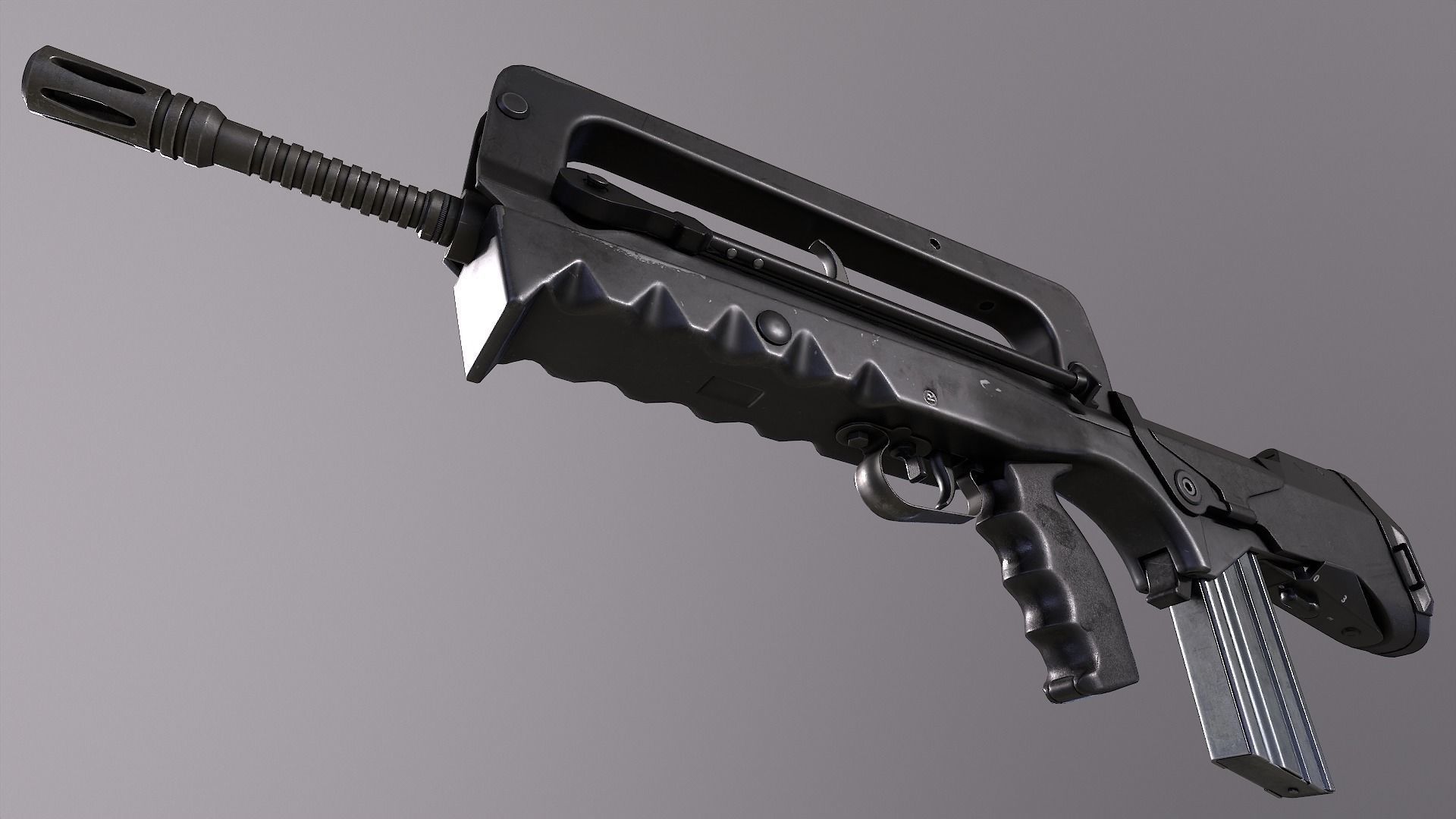 FAMAS F1 Rifle Low-poly 3D model_9