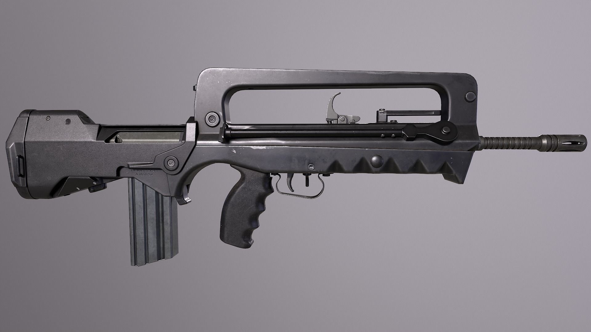 FAMAS F1 Rifle Low-poly 3D model_7