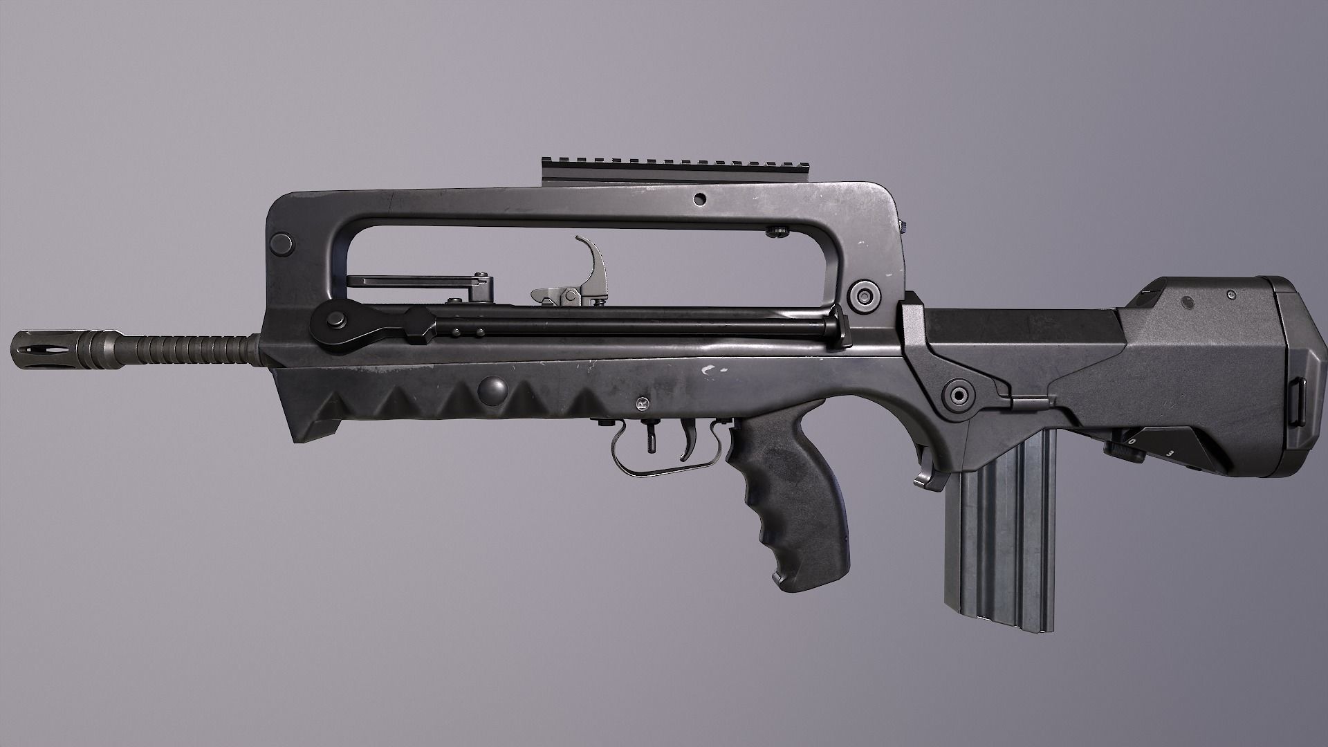 FAMAS F1 Rifle Low-poly 3D model_2