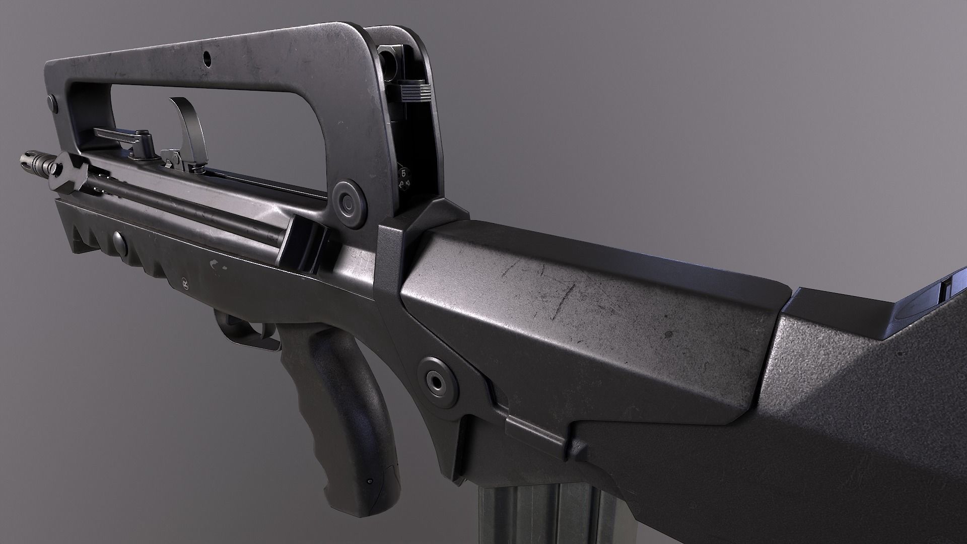FAMAS F1 Rifle Low-poly 3D model_3