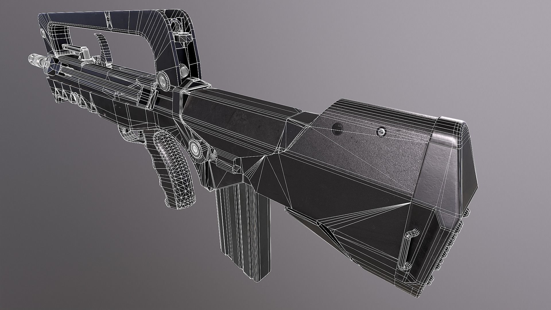 FAMAS F1 Rifle Low-poly 3D model_28