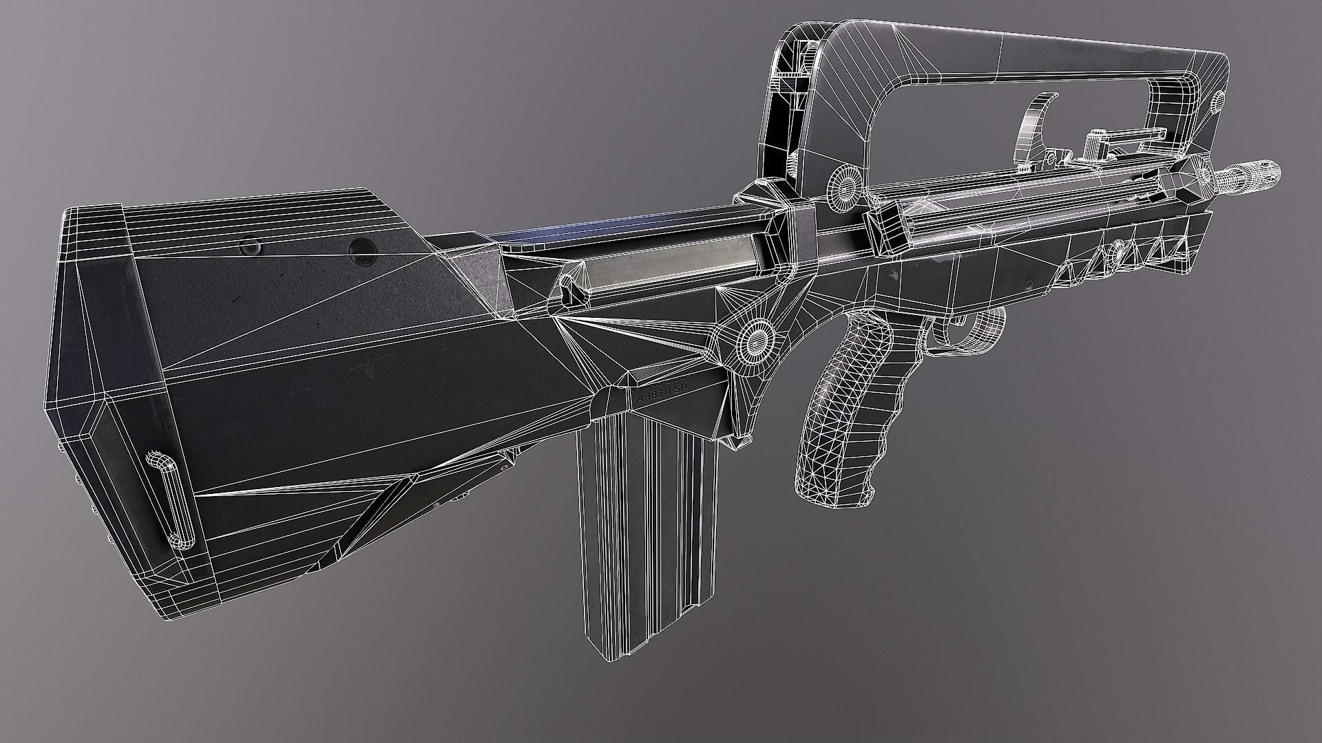 FAMAS F1 Rifle Low-poly 3D model_29