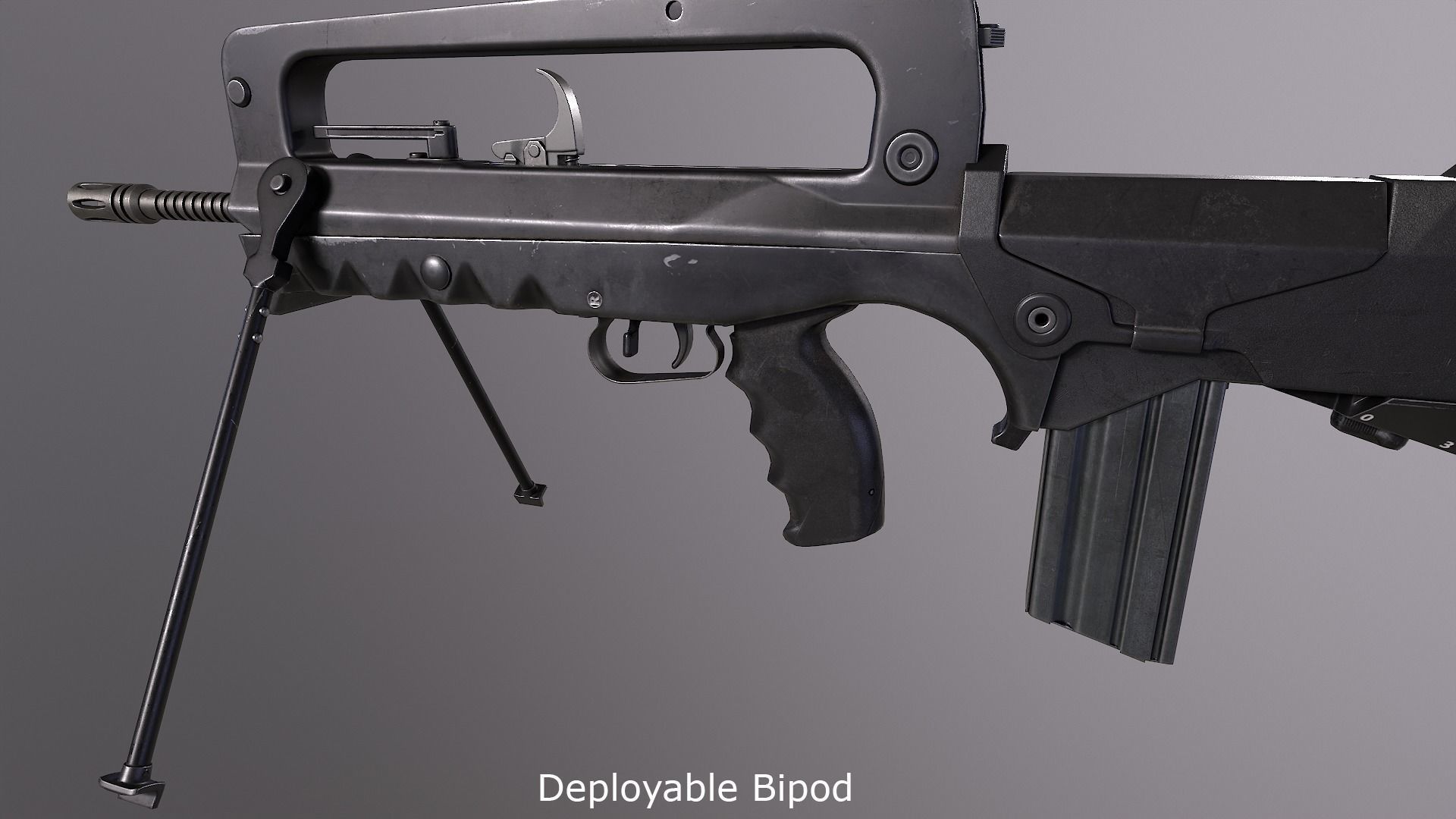 FAMAS F1 Rifle Low-poly 3D model_12