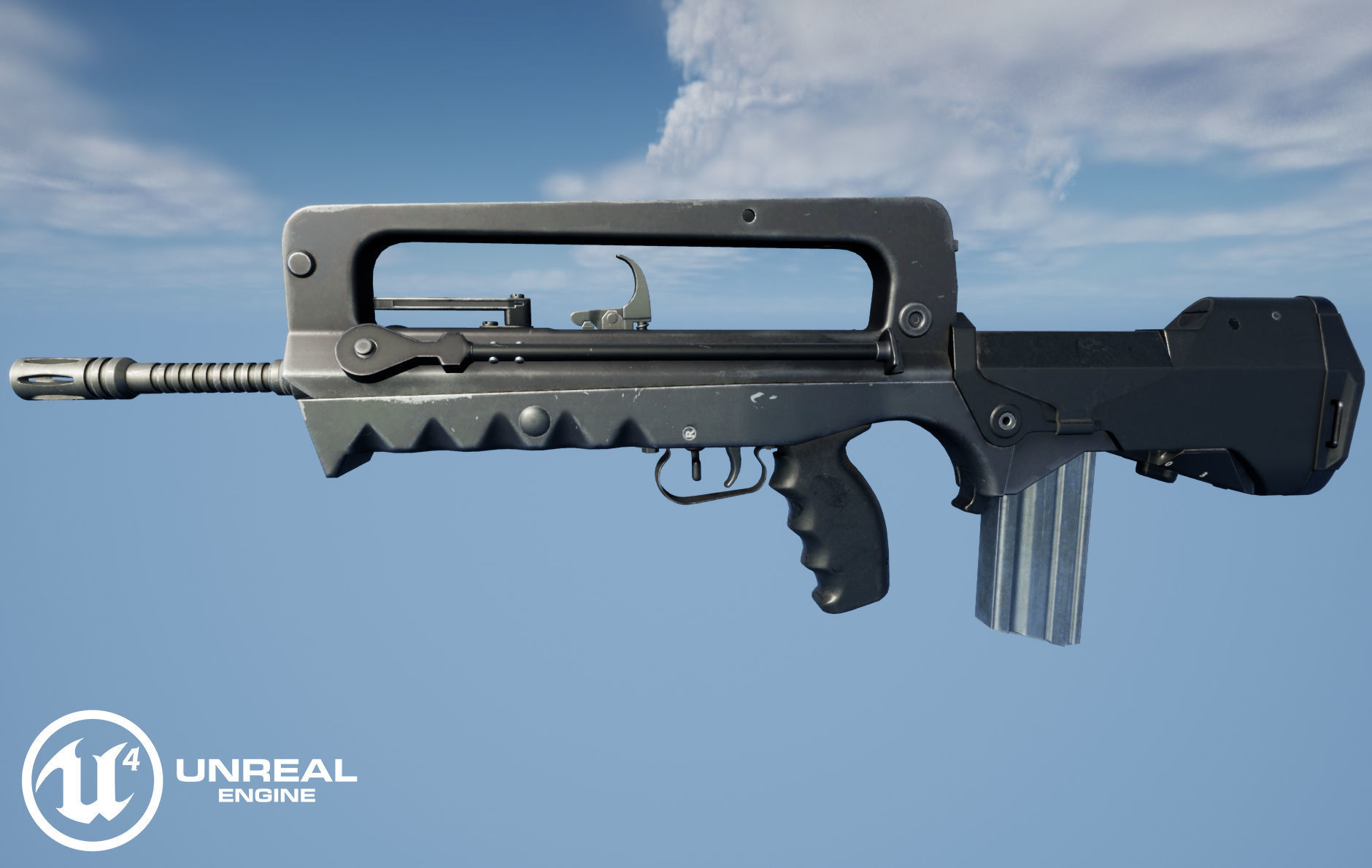 FAMAS F1 Rifle Low-poly 3D model_32