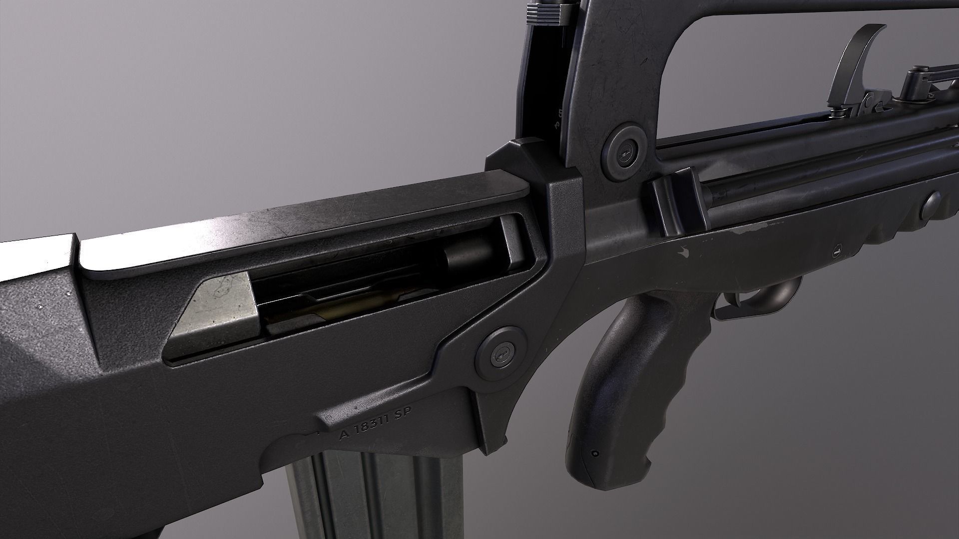 FAMAS F1 Rifle Low-poly 3D model_11