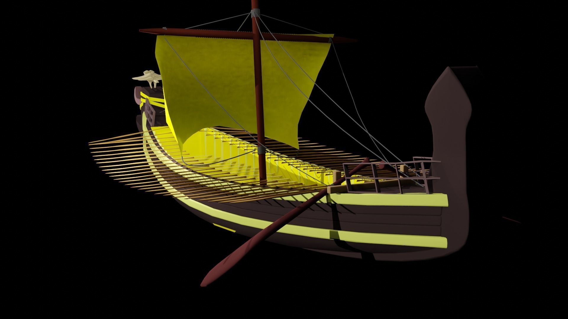 Sailing Vessel Low-poly 3D model Low-poly 3D model_2
