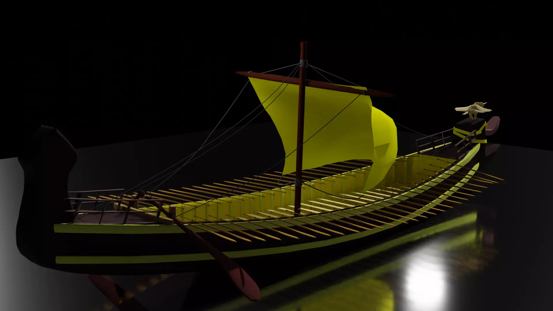 Sailing Vessel Low-poly 3D model Low-poly 3D model_0