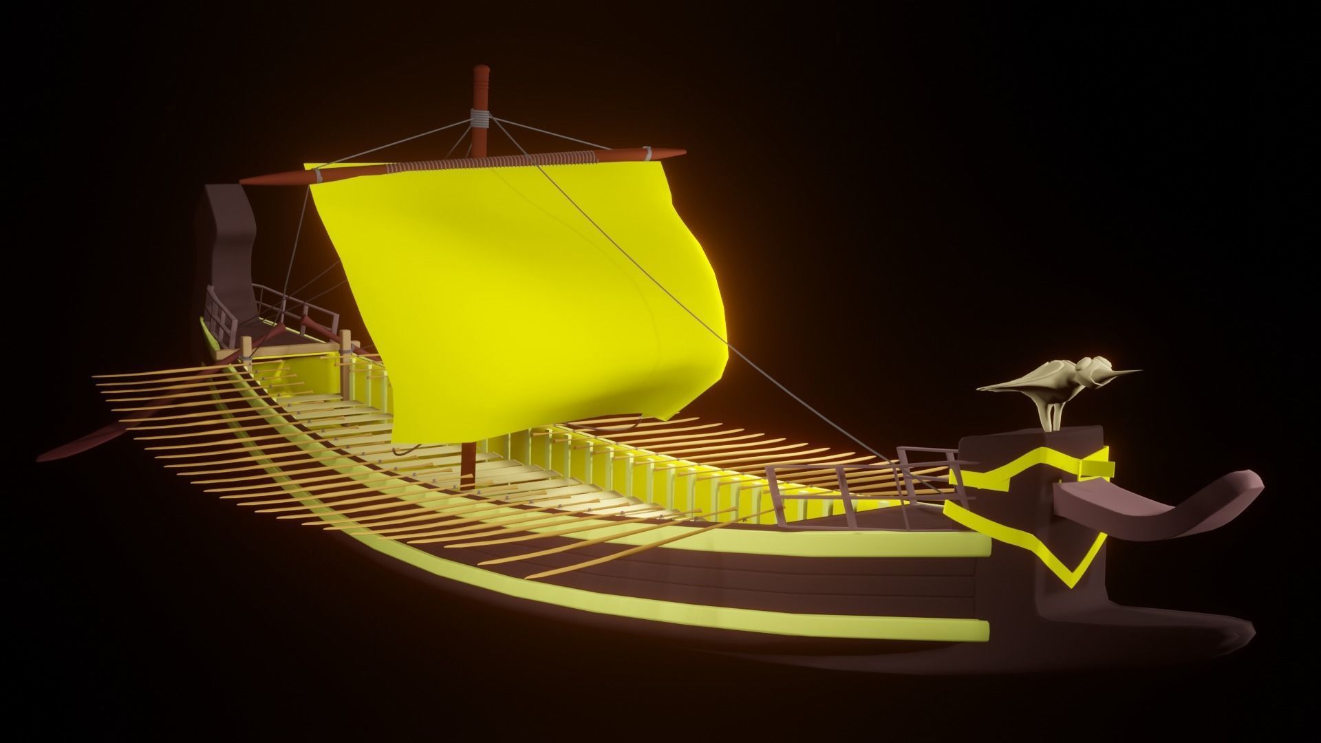 Sailing Vessel Low-poly 3D model Low-poly 3D model_7