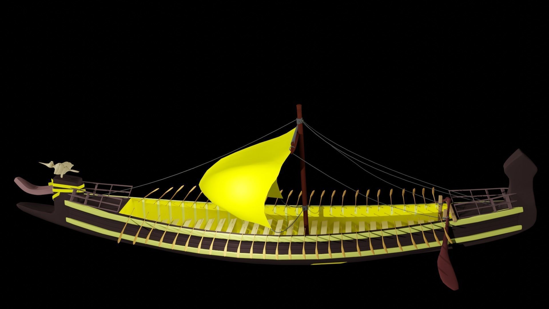 Sailing Vessel Low-poly 3D model Low-poly 3D model_3