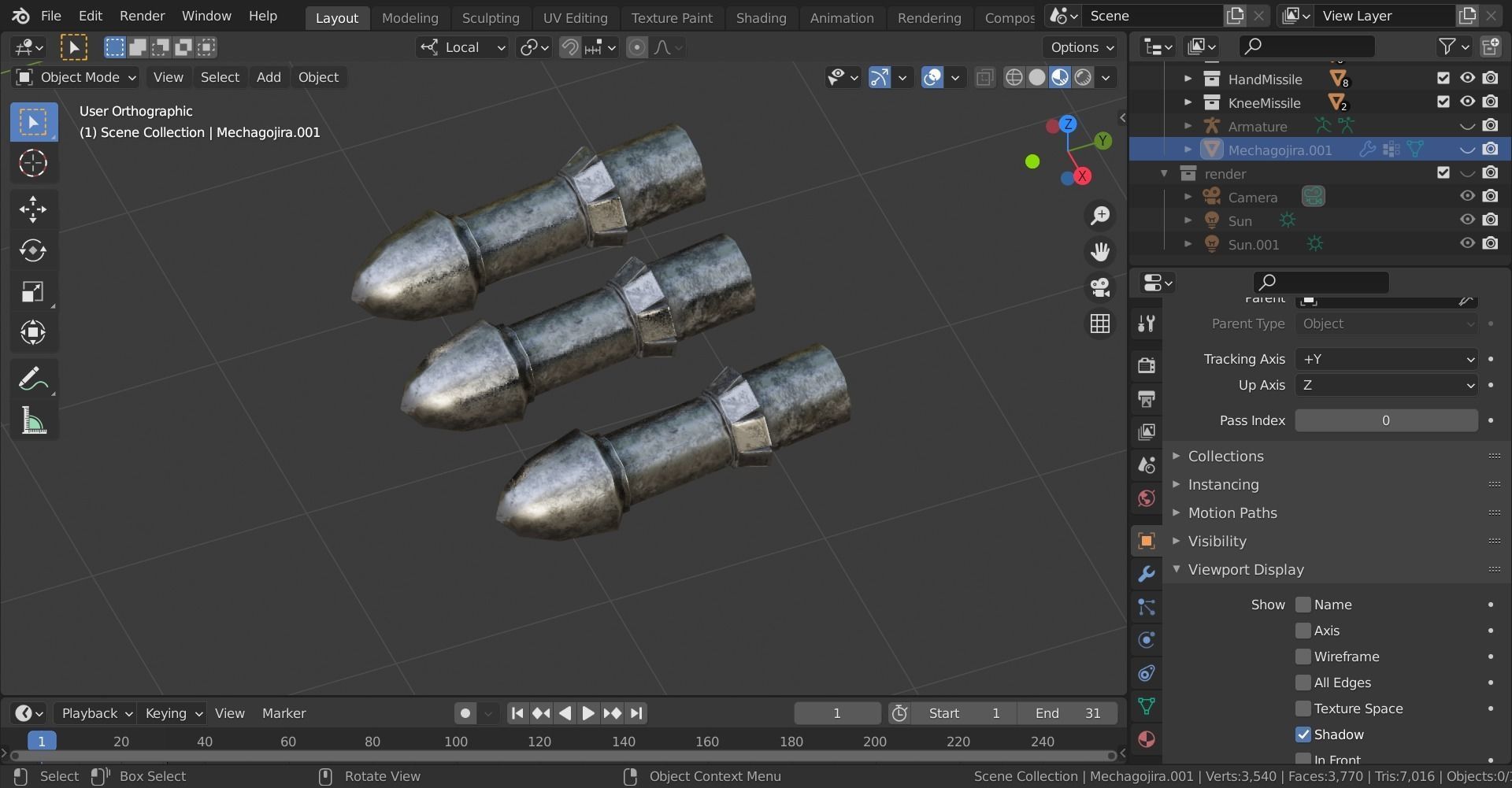 Mechagodzilla Classic Toho Low-poly 3D model_22