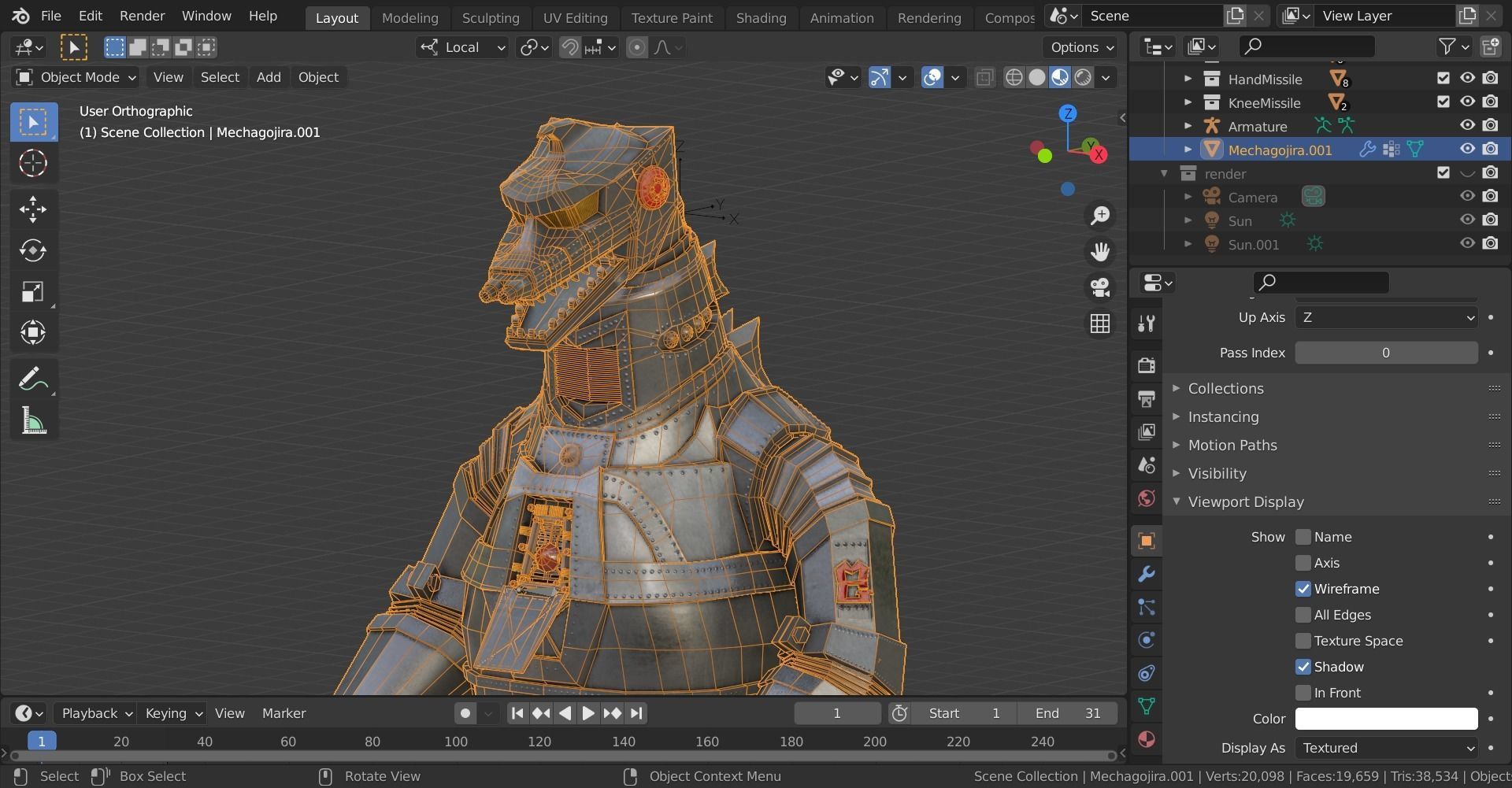 Mechagodzilla Classic Toho Low-poly 3D model_31