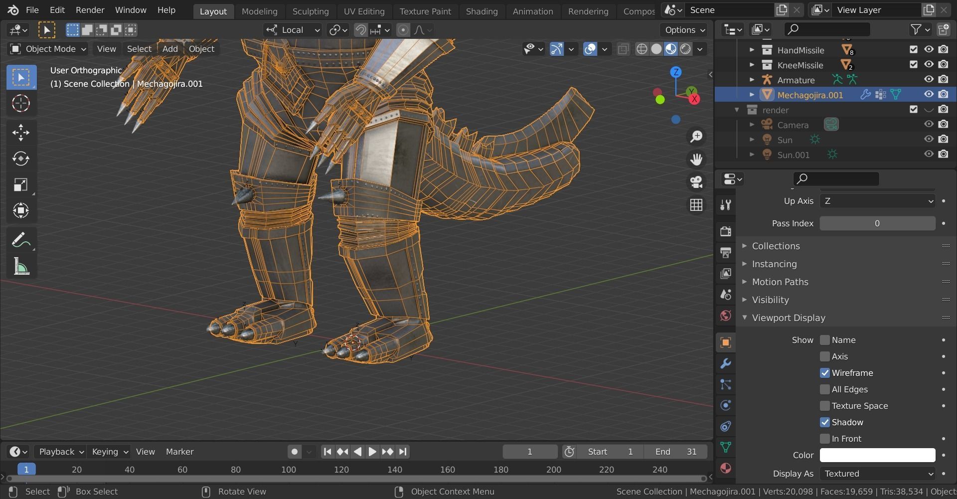 Mechagodzilla Classic Toho Low-poly 3D model_30