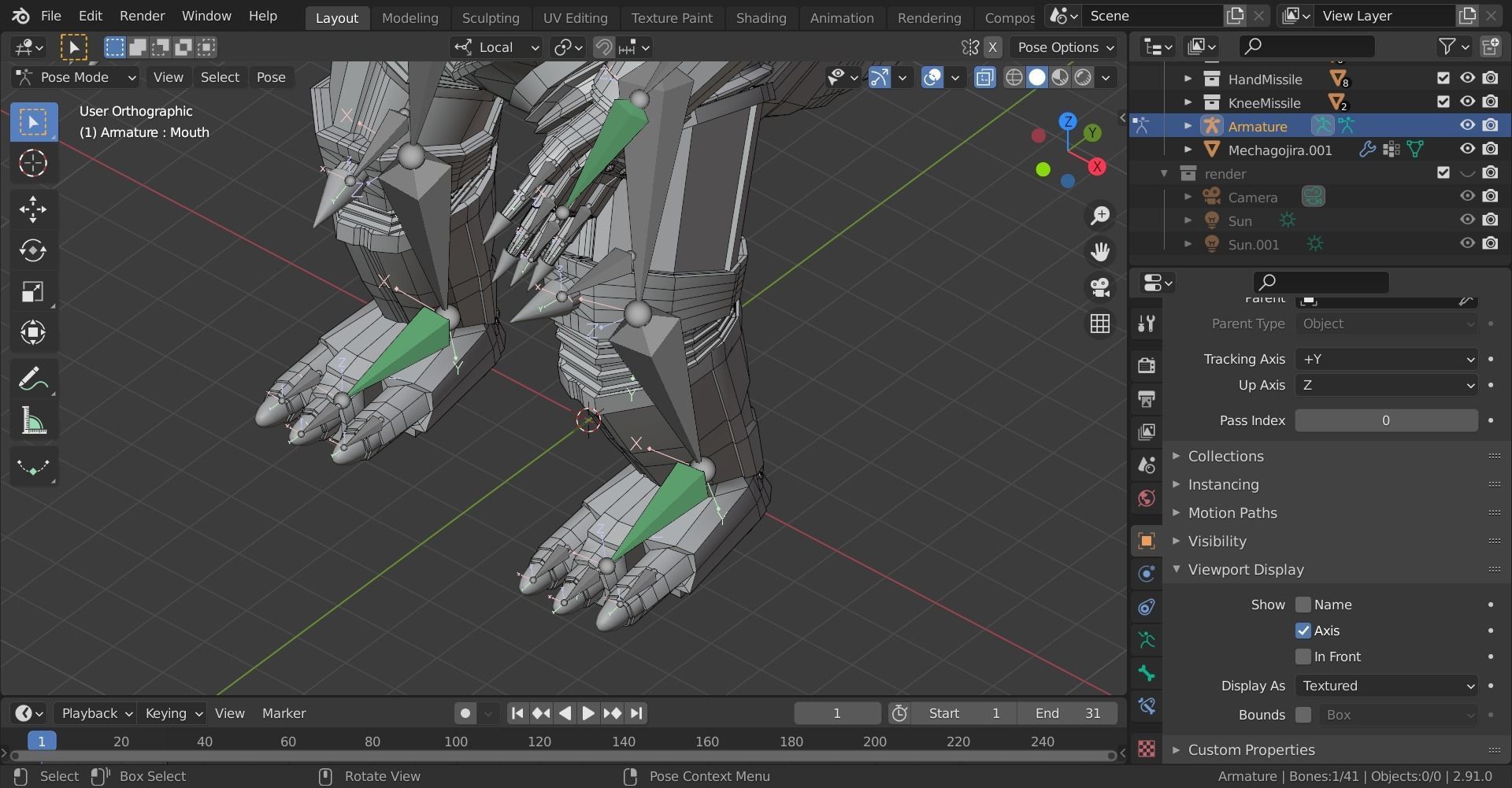 Mechagodzilla Classic Toho Low-poly 3D model_23