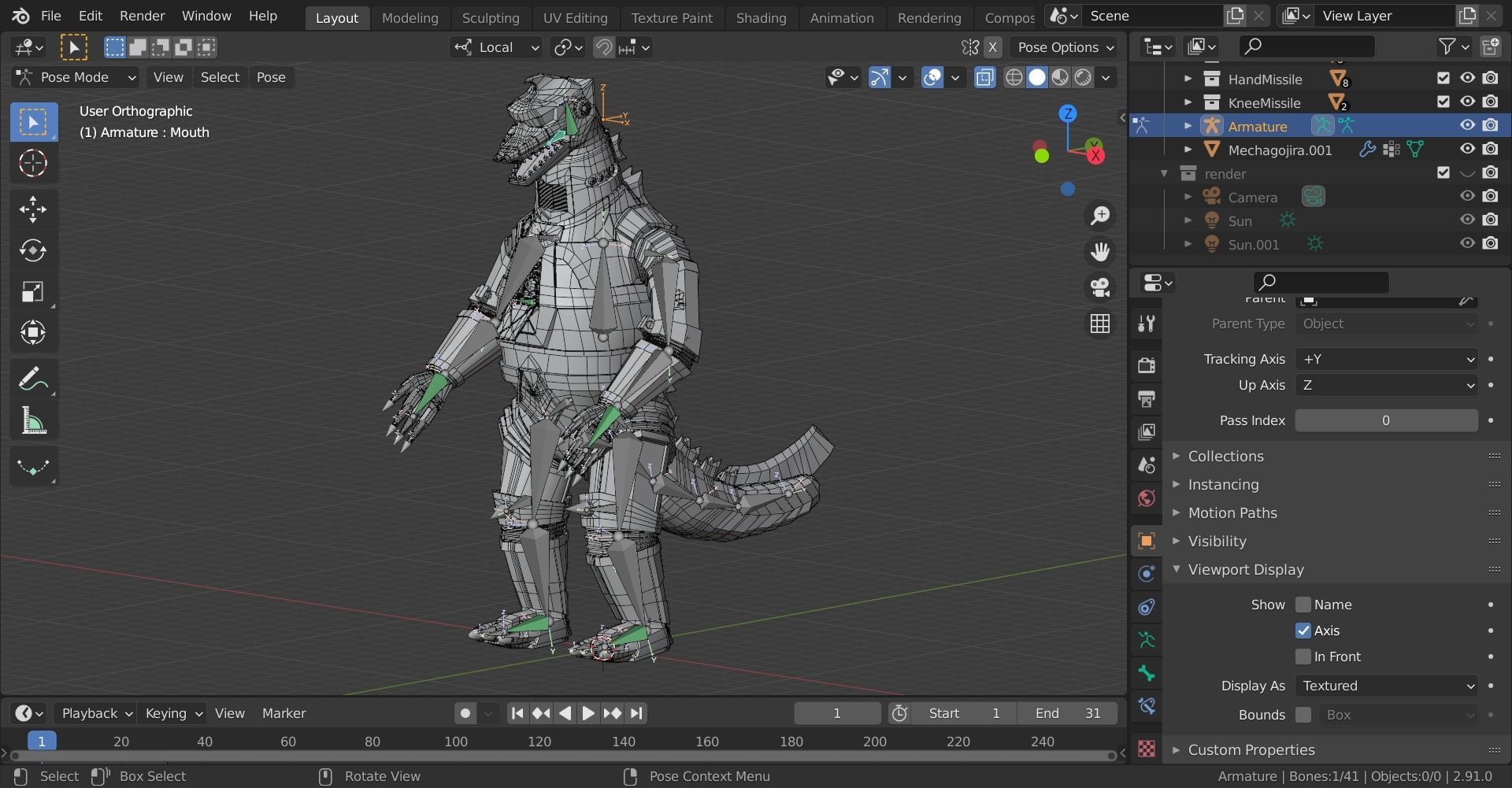 Mechagodzilla Classic Toho Low-poly 3D model_25