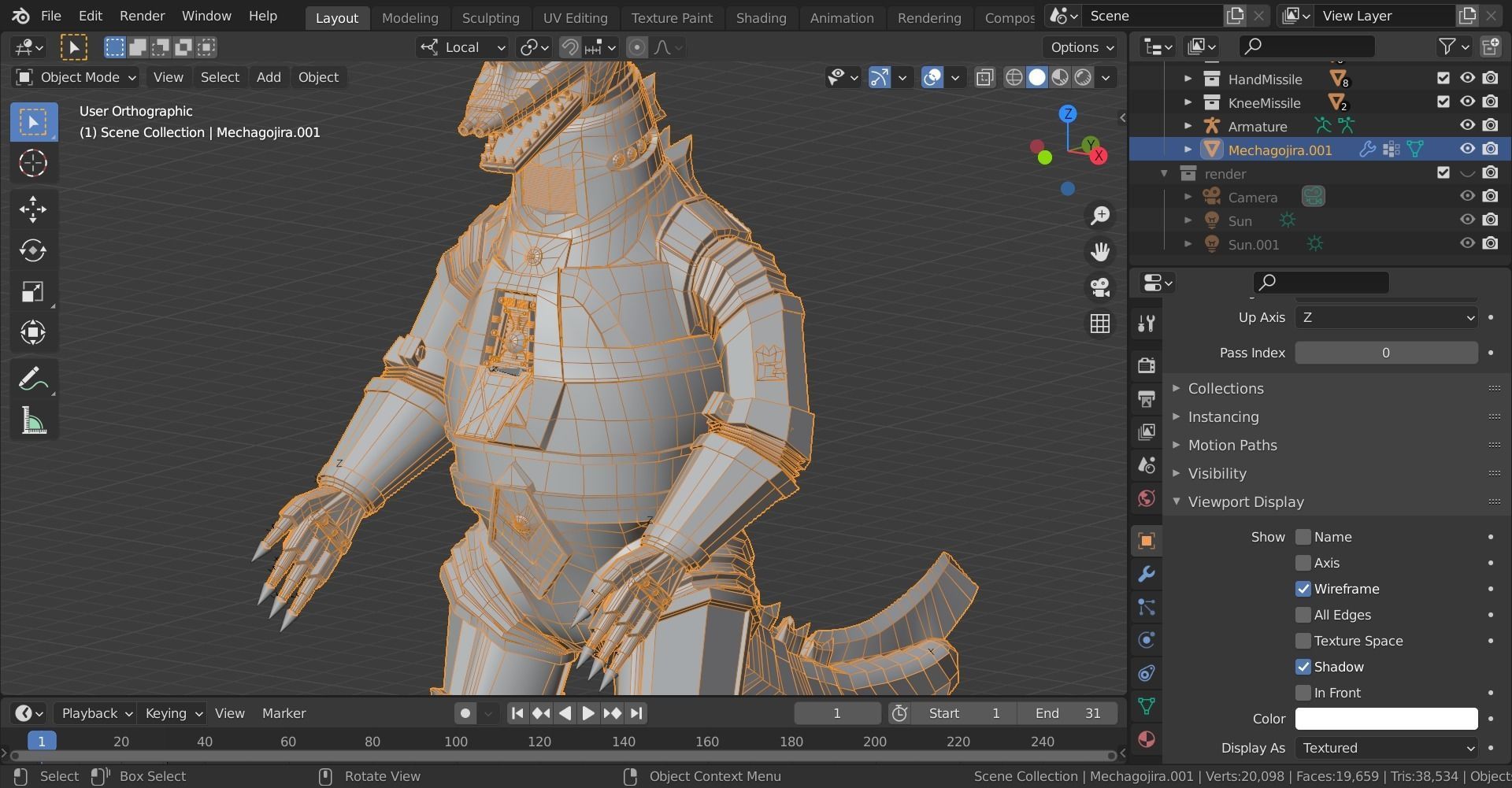 Mechagodzilla Classic Toho Low-poly 3D model_29