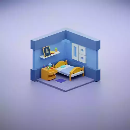 isometric bed room