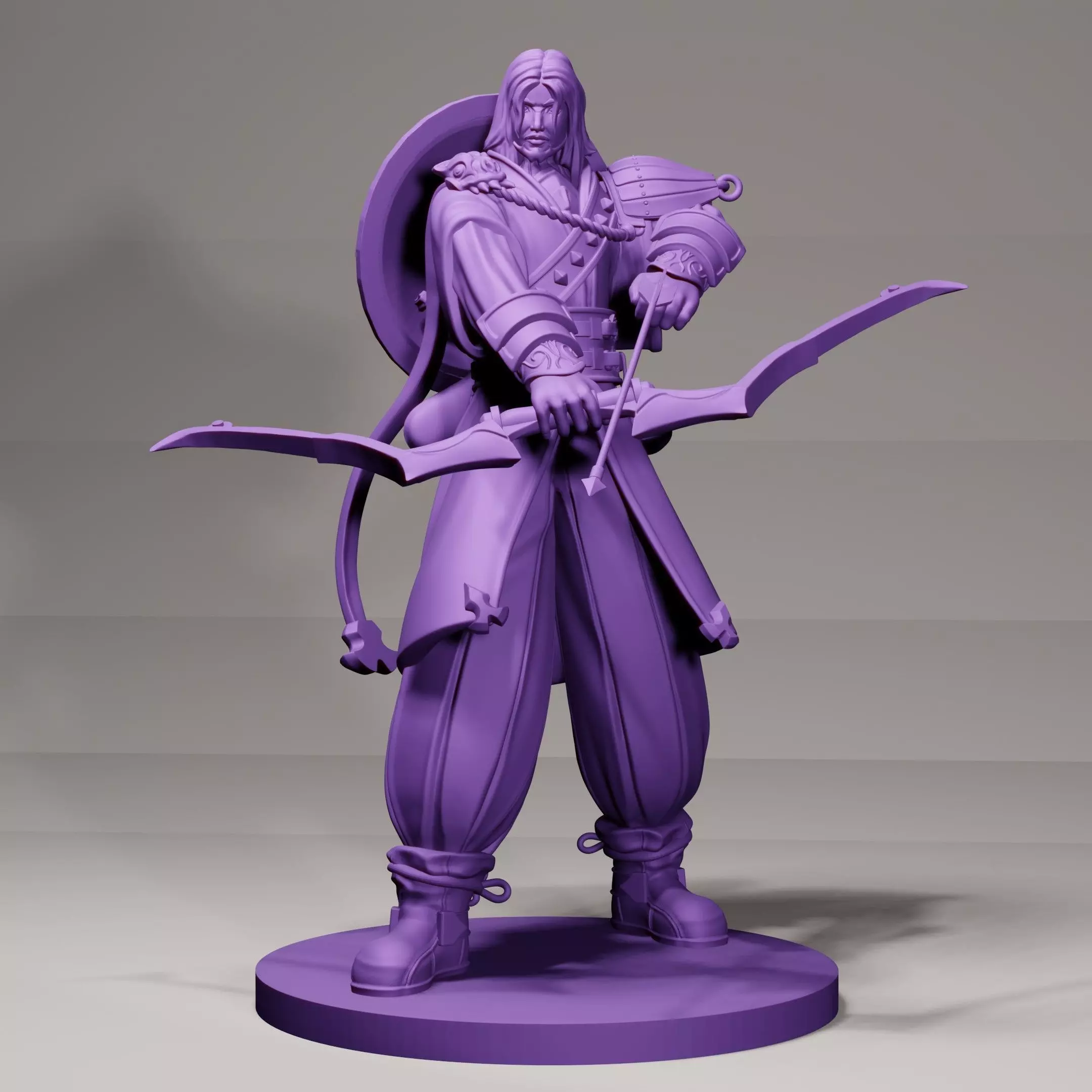 Eastern Hunter 75mm printable gaming miniature 3D print model