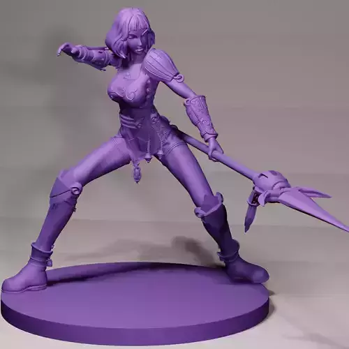 Bao Defender female 75mm printable gaming miniature