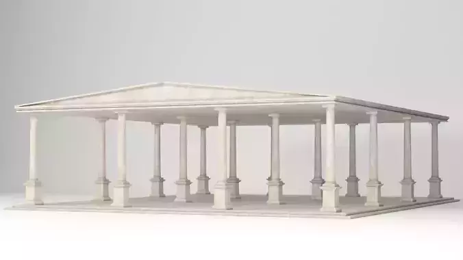 Antique Temple Low-poly 3D model