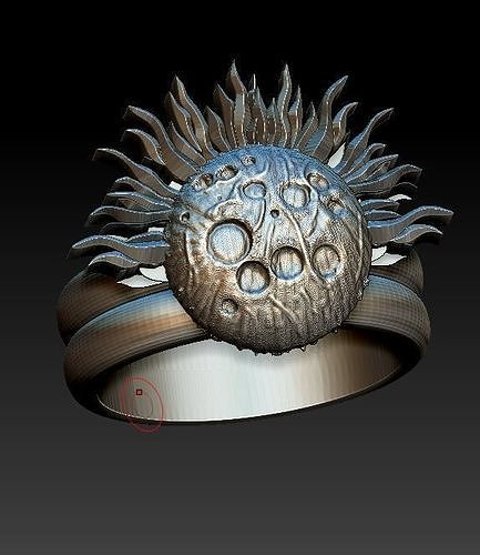 ring 2 with sun 3D print model