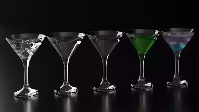 Cocktail glass aka Martini Glass 1 3D model
