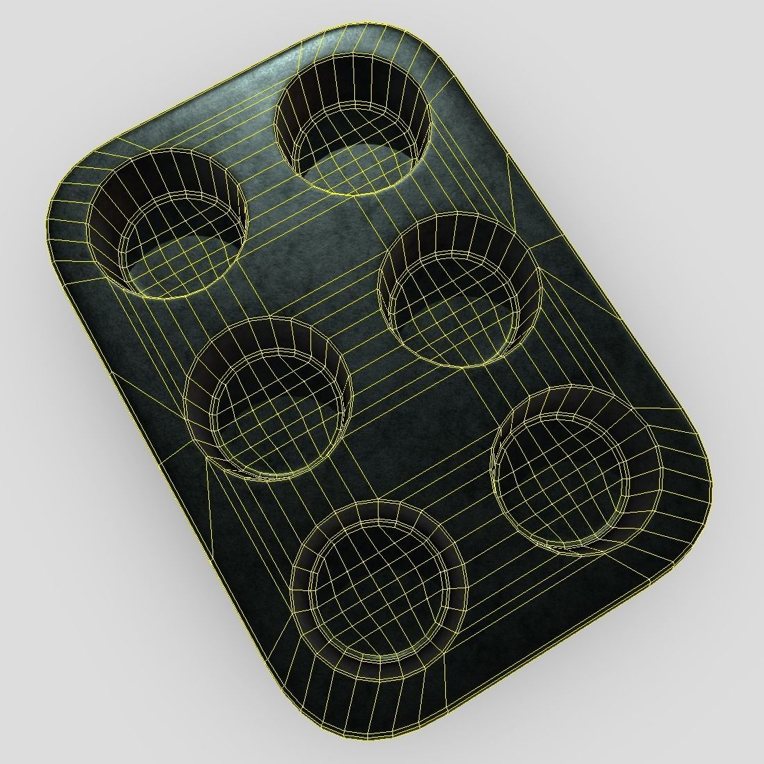 Muffin Pan Low-poly 3D model_8