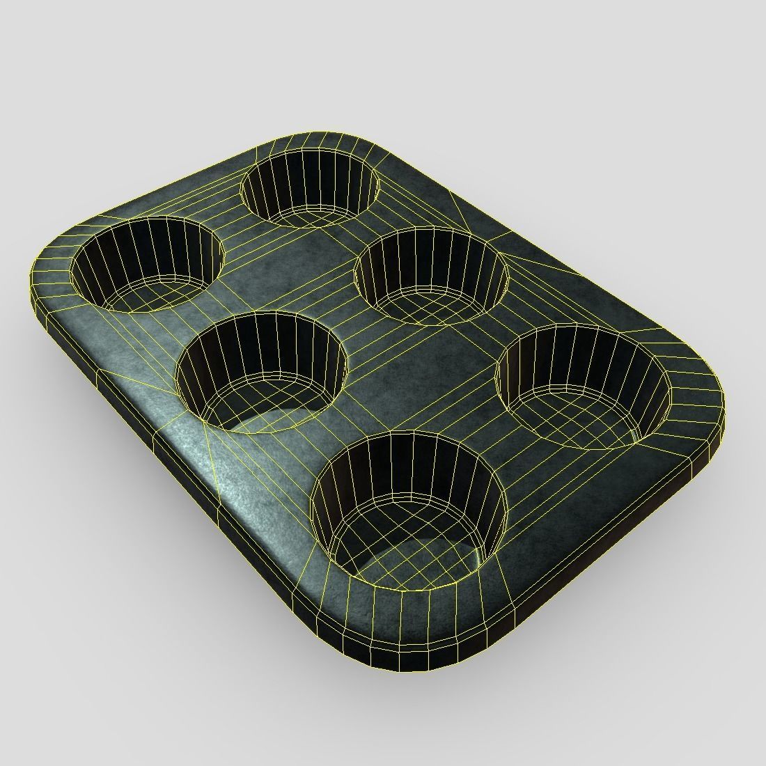 Muffin Pan Low-poly 3D model_6