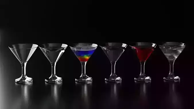 Cocktail glass aka Martini Glass 2 3D model