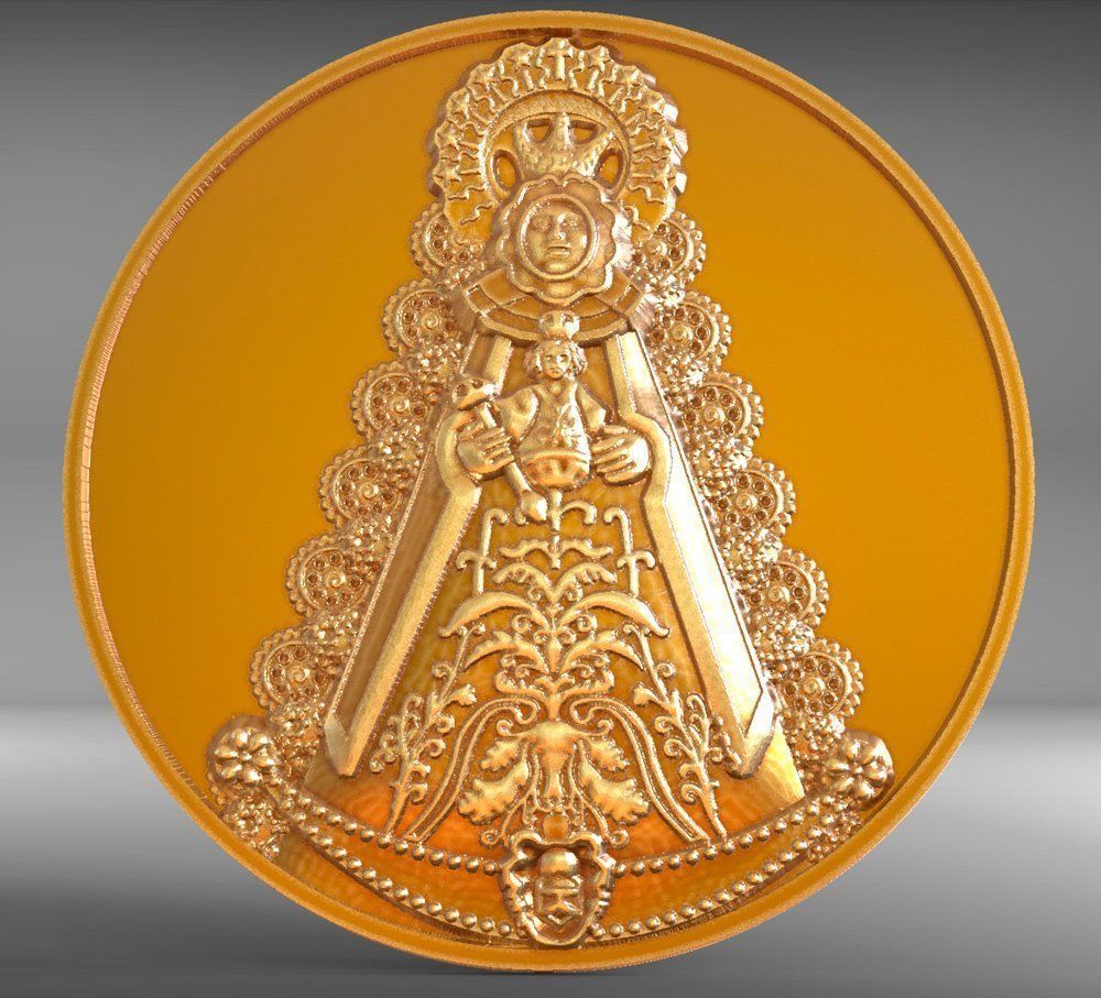 Coin de la virgen del Rocio 3D print model_1