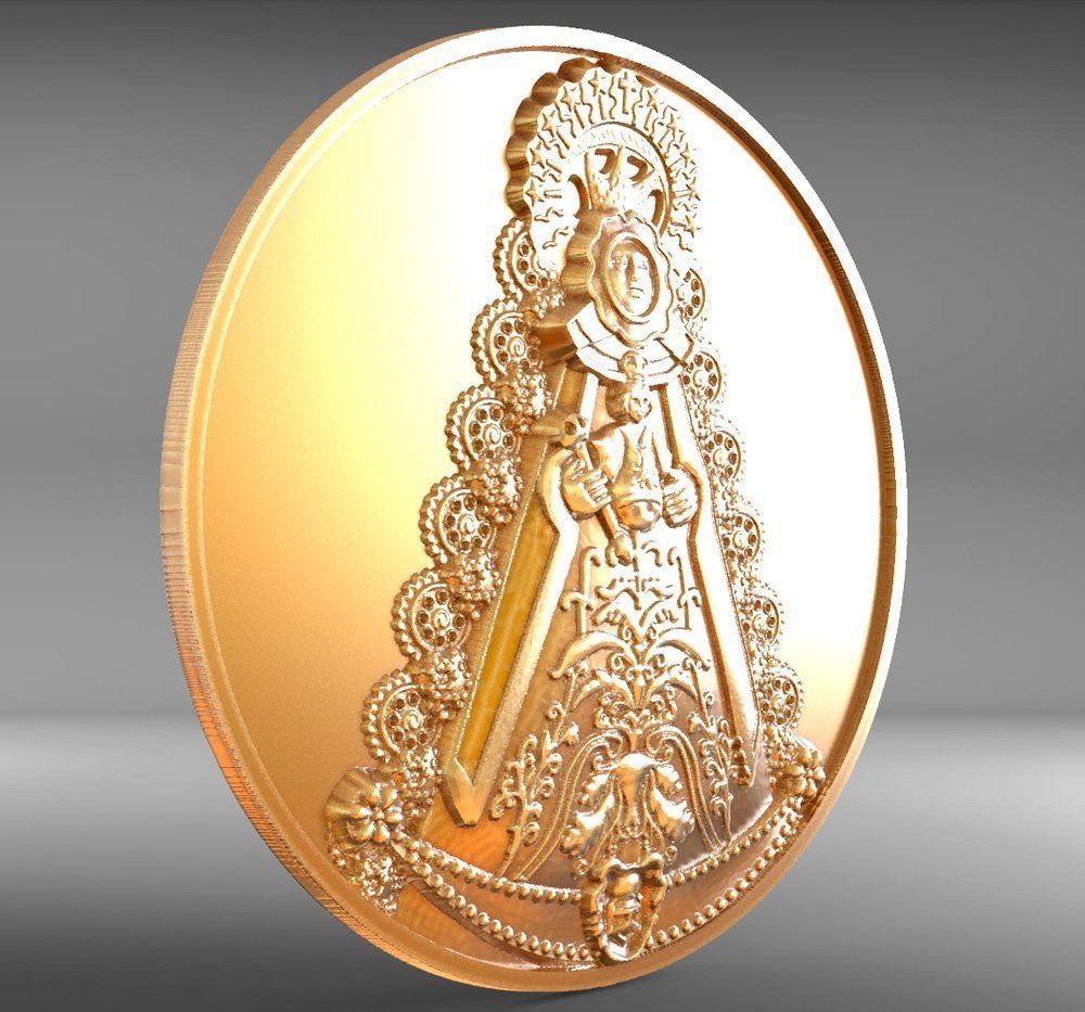 Coin de la virgen del Rocio 3D print model_3